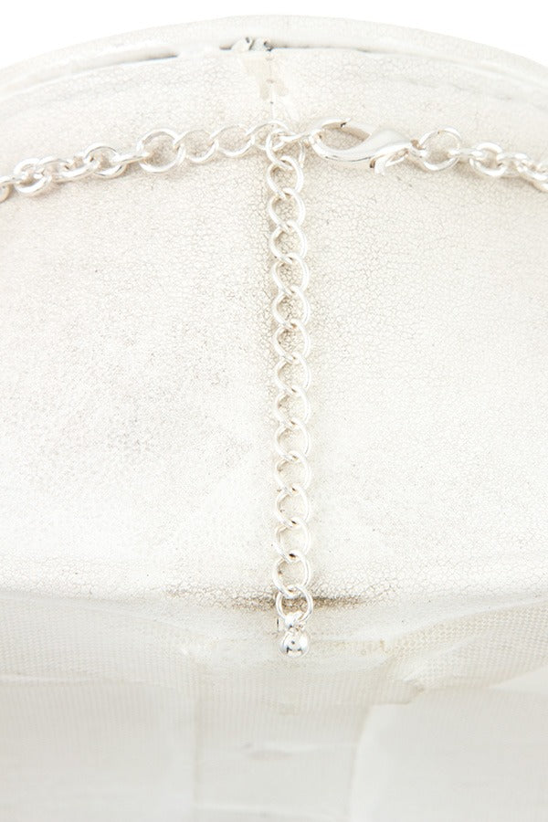 Floral filigree faceted stone necklace