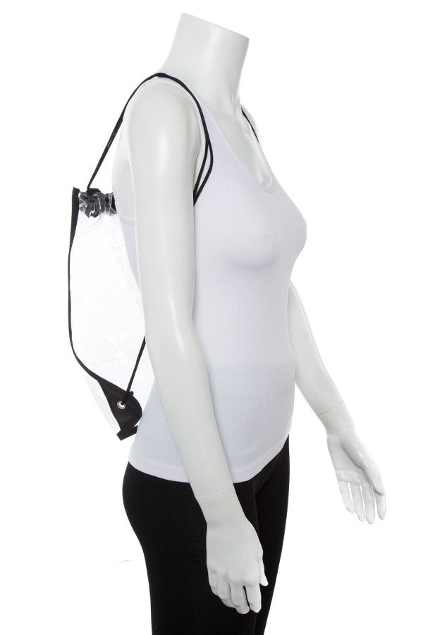Clear drawstring backpack