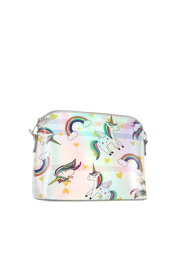 Rainbow unicorn dome crossbody bag