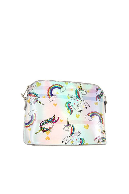 Rainbow unicorn dome crossbody bag