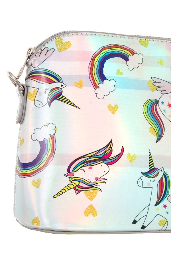 Rainbow unicorn dome crossbody bag
