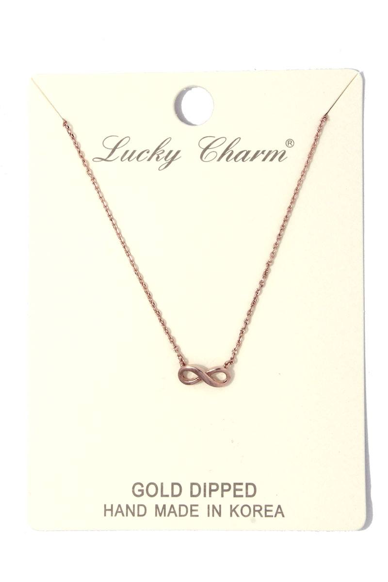 Infinity bow charm necklace