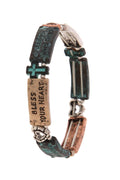 "bless your heart" engraved stretch bracelet