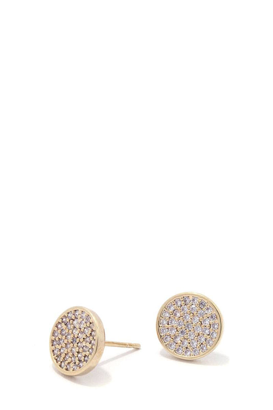 Circle rhinestone stud earring