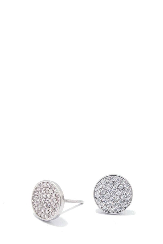 Circle rhinestone stud earring