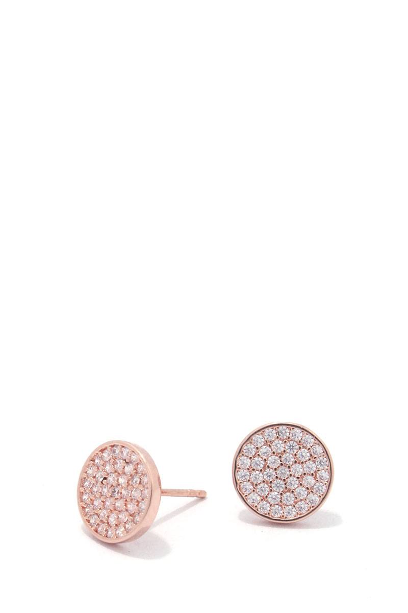 Circle rhinestone stud earring