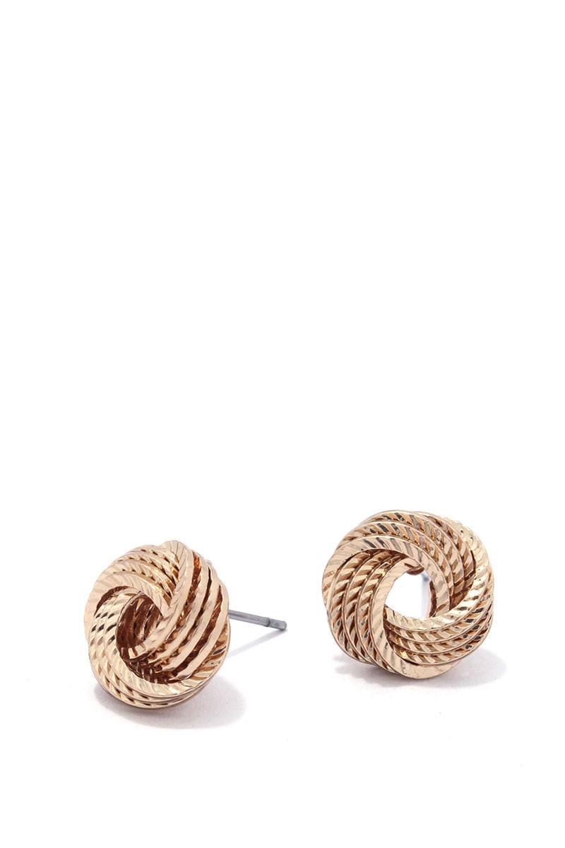 Textured knot stud earring