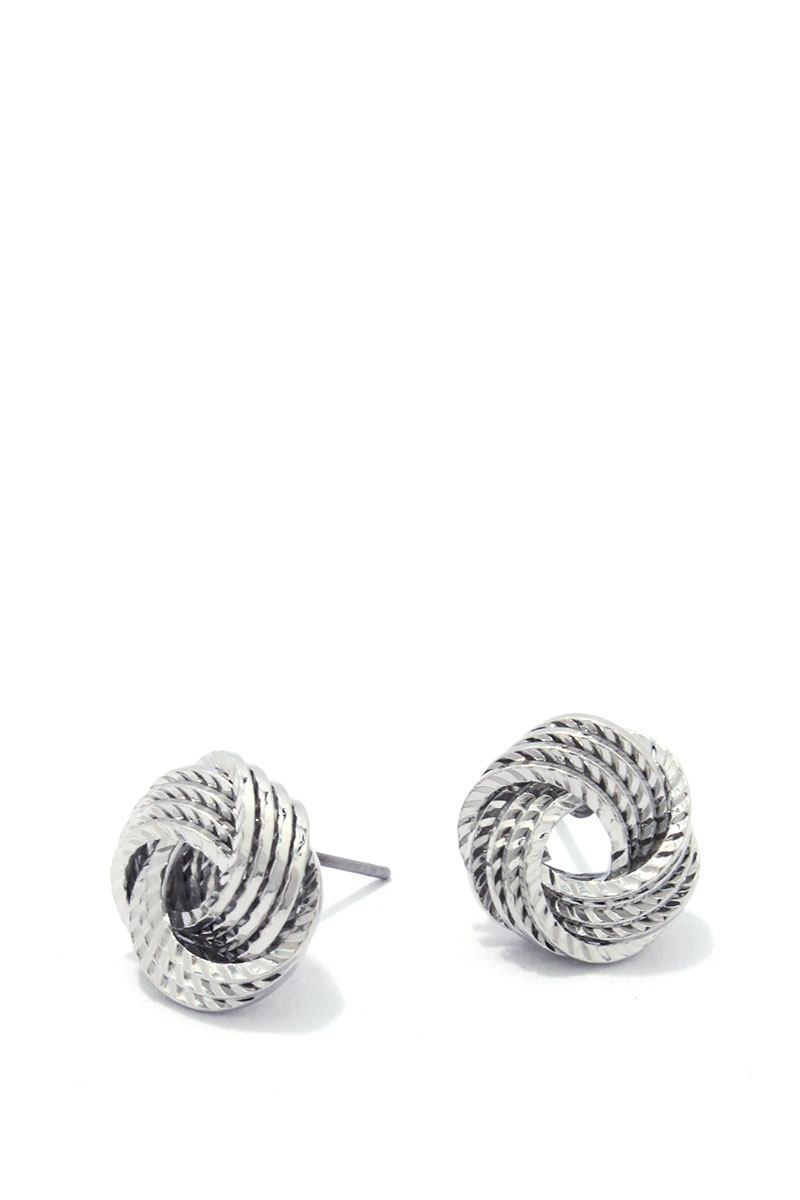 Textured knot stud earring
