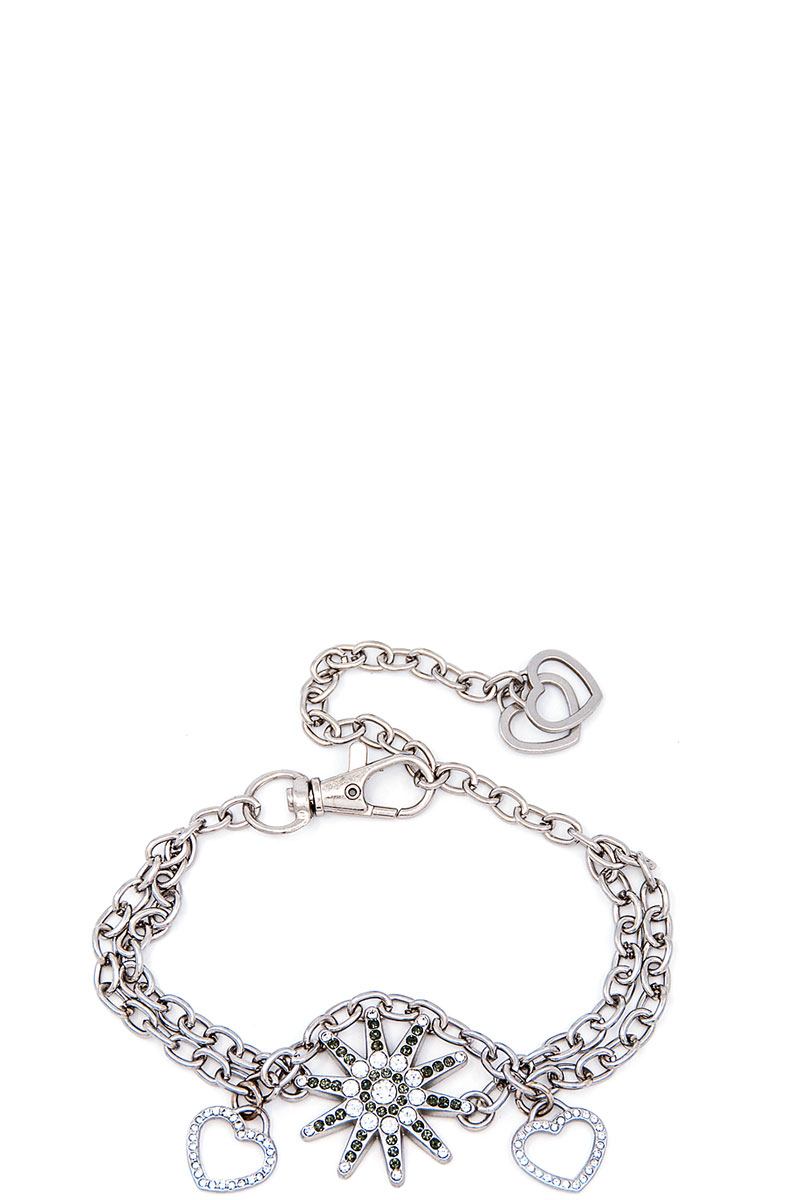 Rhinestone studded spur boot chain