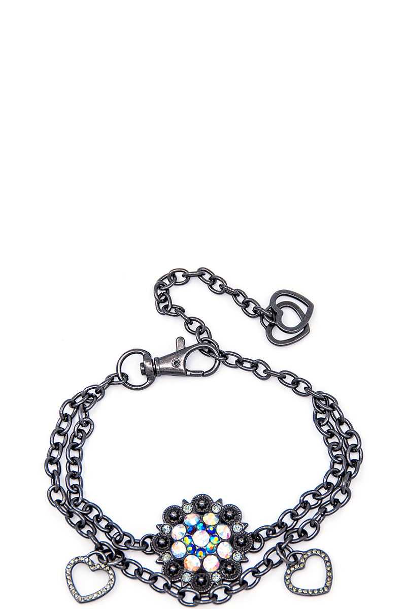 Rhinestone studded berry boot chain