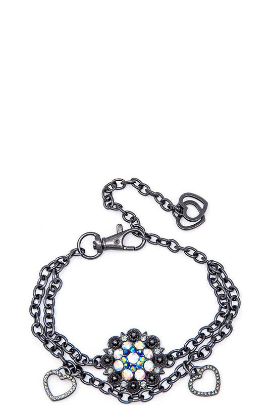 Rhinestone studded berry boot chain