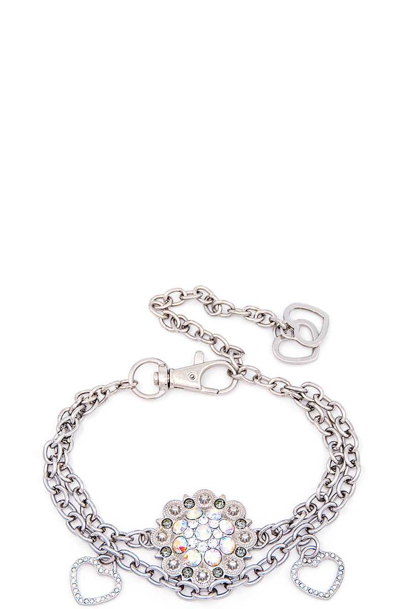 Rhinestone studded berry boot chain
