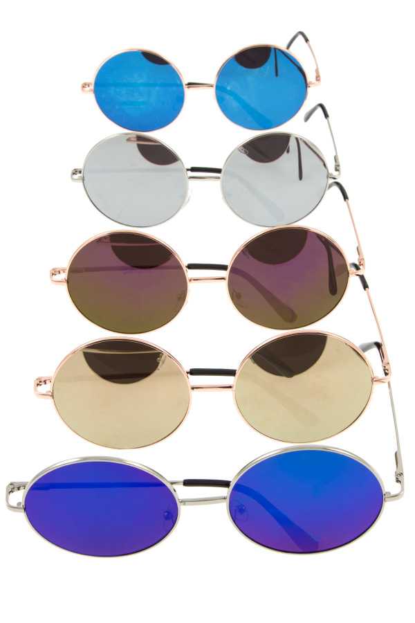 Round color lens framed sunglasses