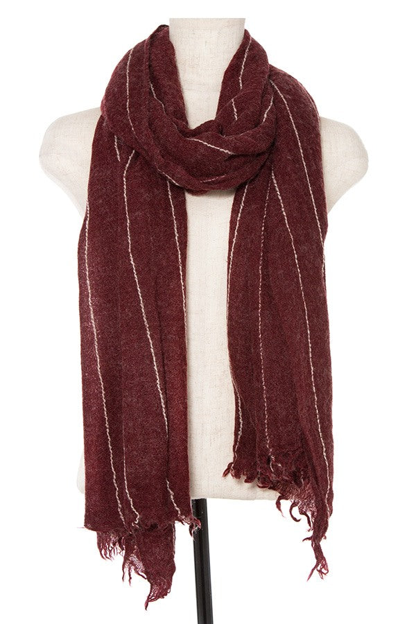 Oblong scarf line pattern fringe trim