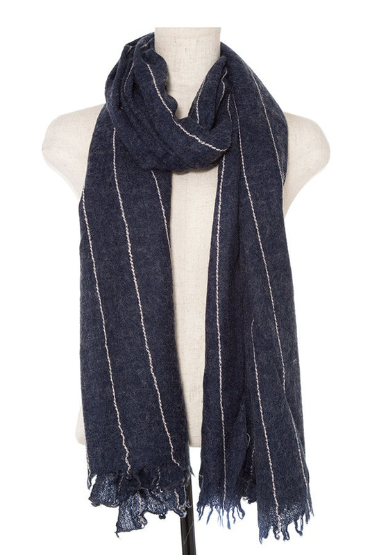 Oblong scarf line pattern fringe trim