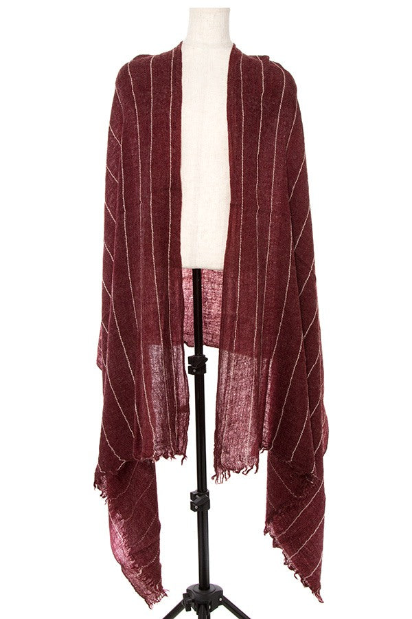 Oblong scarf line pattern fringe trim
