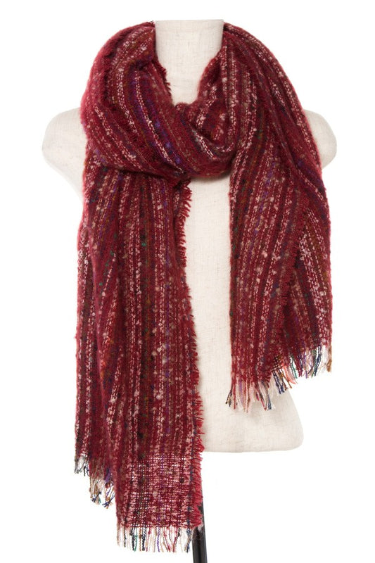 Multi color striped oblong scarf