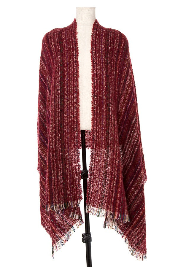 Multi color striped oblong scarf