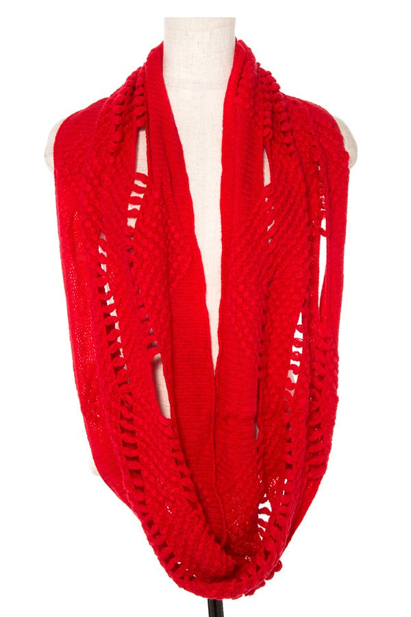 Open knitted infinity scarf