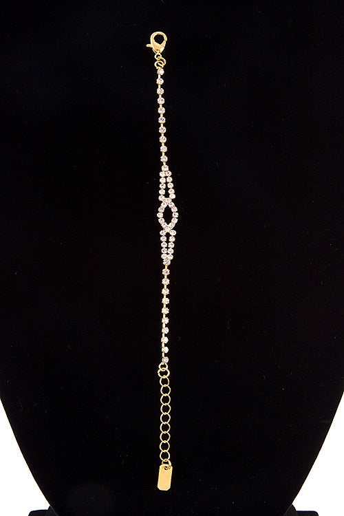 Rhinestone pave fringe detail necklace with bracelet set