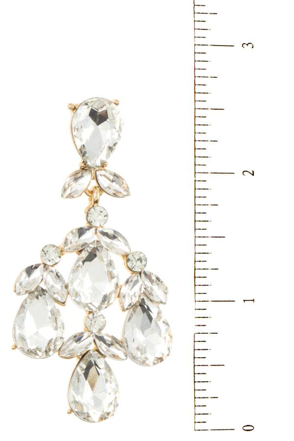 Faceted crystal gem dangle earring
