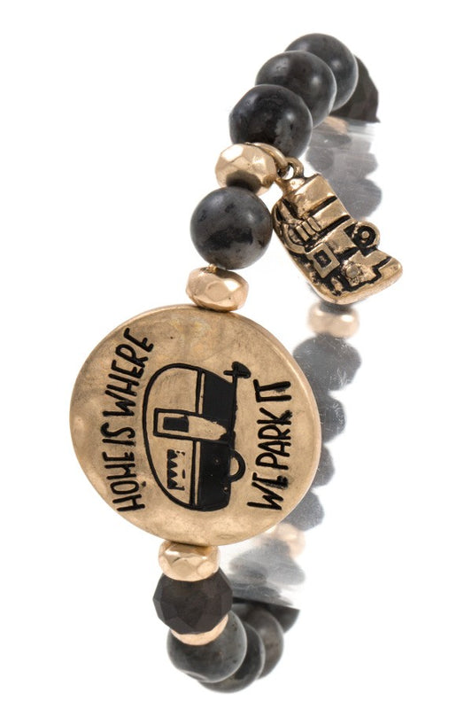 Home is where we park it beaded bracelet