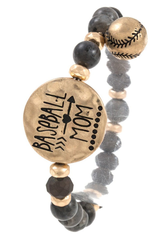 Baseball mom beaded bracelet