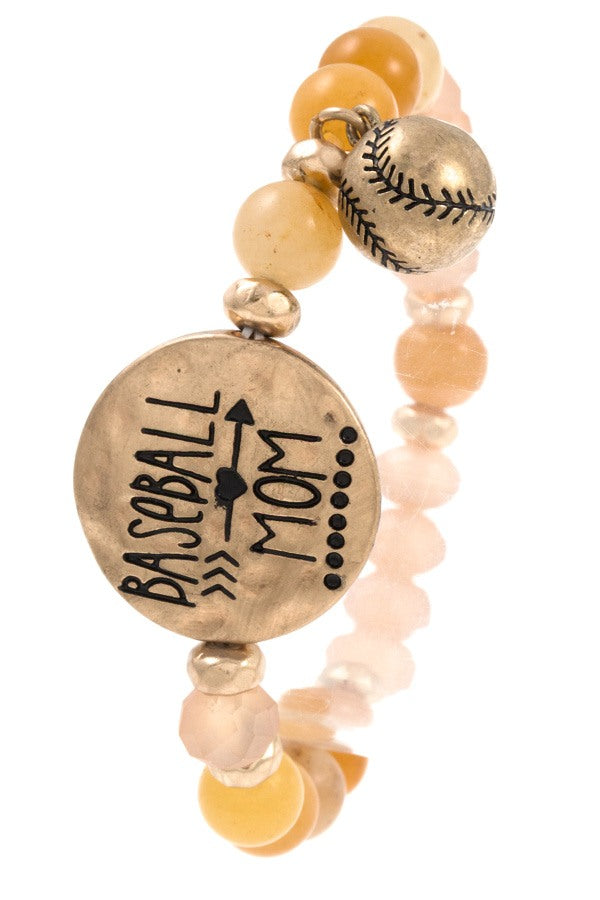 Baseball mom beaded bracelet