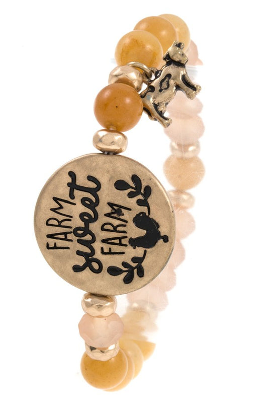 Farm sweet farm beaded bracelet
