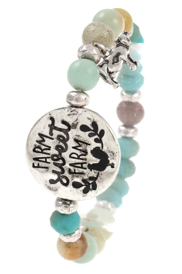 Farm sweet farm beaded bracelet