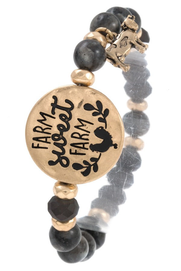 Farm sweet farm beaded bracelet