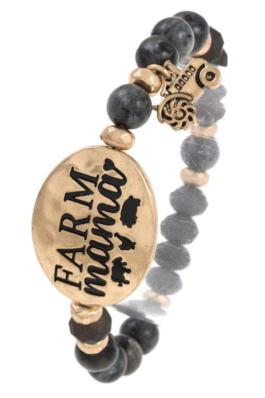 Farm mama beaded bracelet