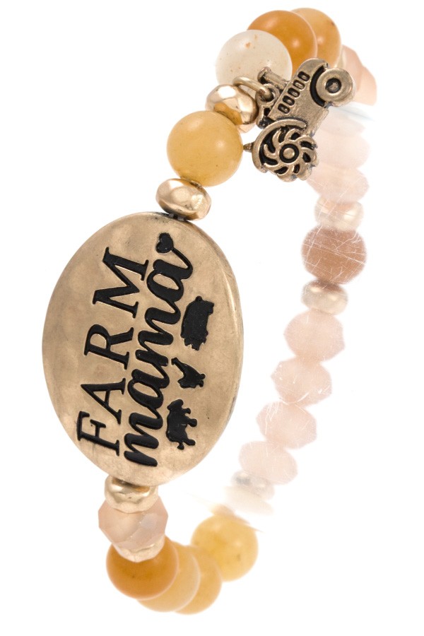 Farm mama beaded bracelet