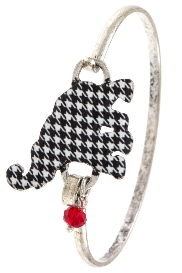 Hounds tooth elephant pattern bangle bracelet