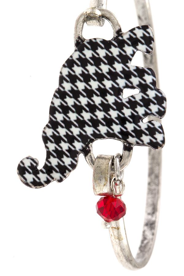 Hounds tooth elephant pattern bangle bracelet