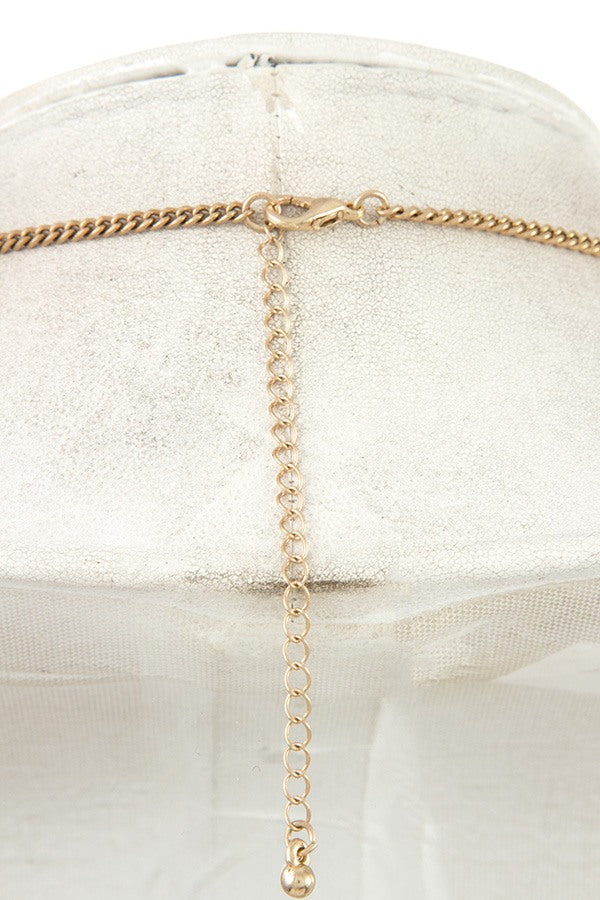 Multi layered fringe bar pendant necklace set