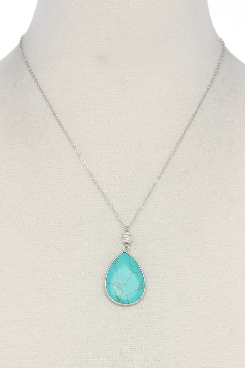 Stone tear drop shape necklace