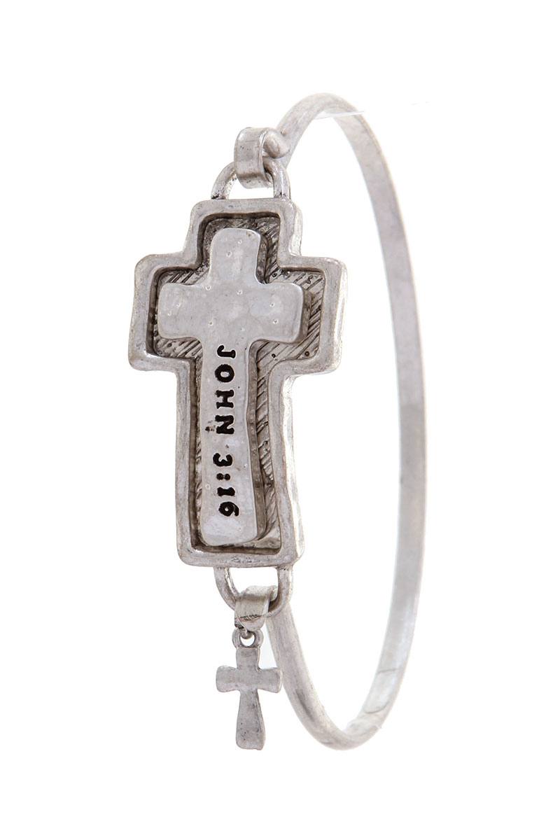 Cross "john 3:16" engraved bracelet