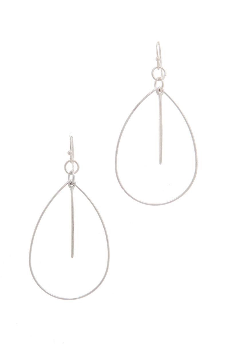 Tear drop shape metal earring