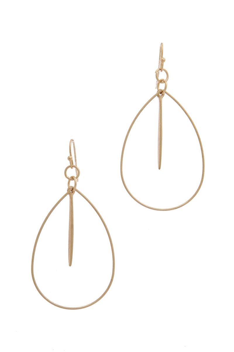Tear drop shape metal earring