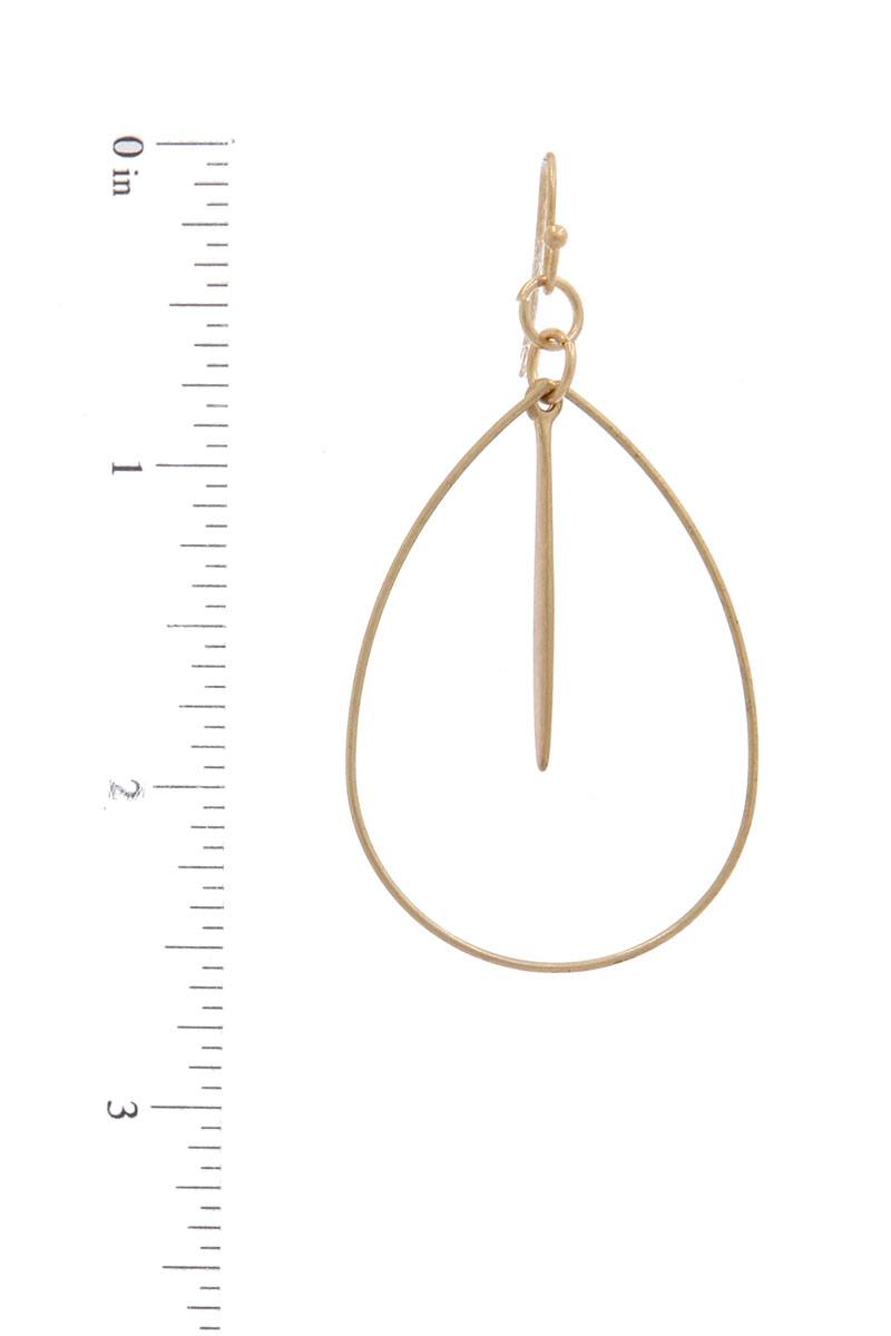 Tear drop shape metal earring