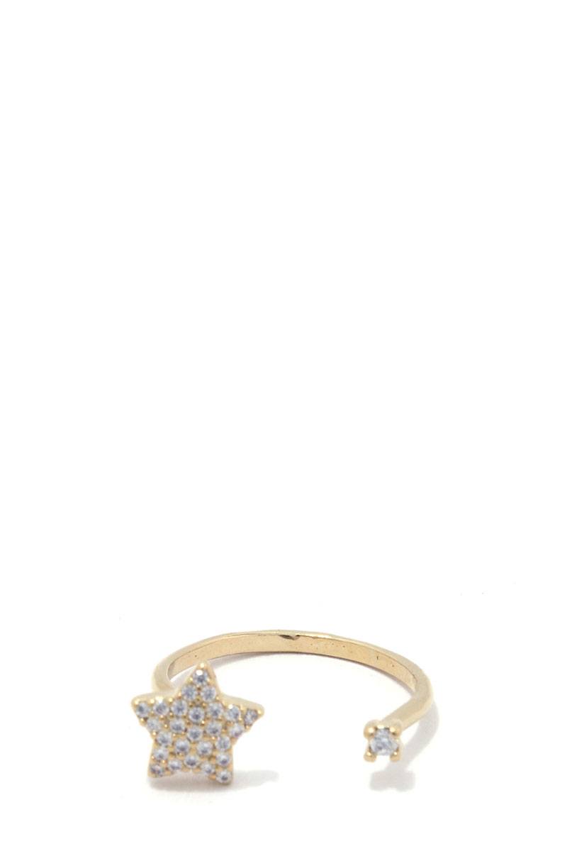 Star rhinestone charm ring