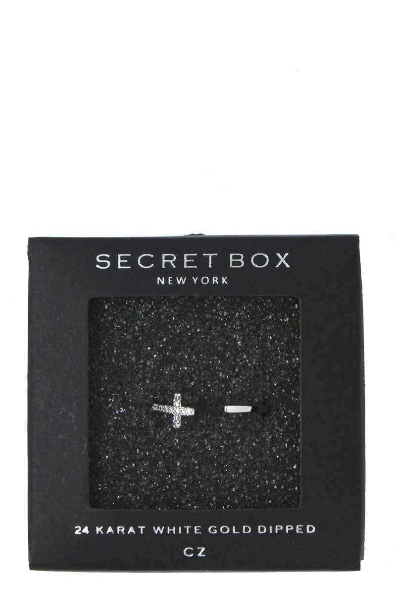 Cross rhinestone ring