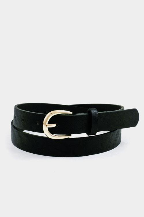 Round buckle leather belts