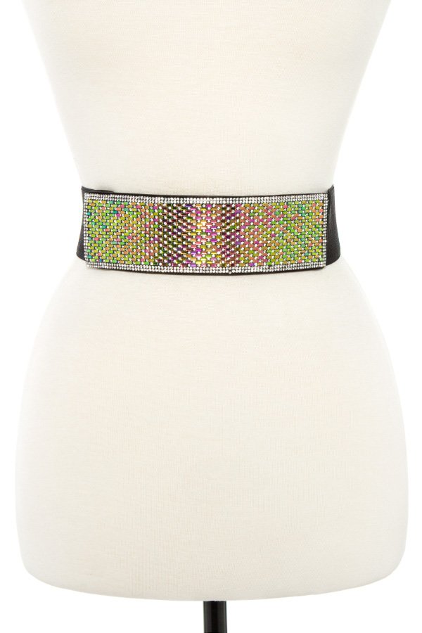 Studded detailed stretch belt
