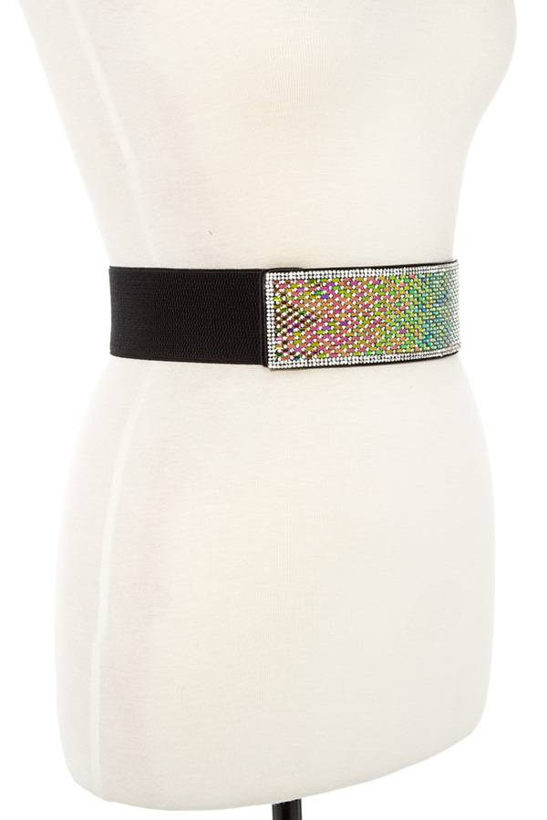 Studded detailed stretch belt