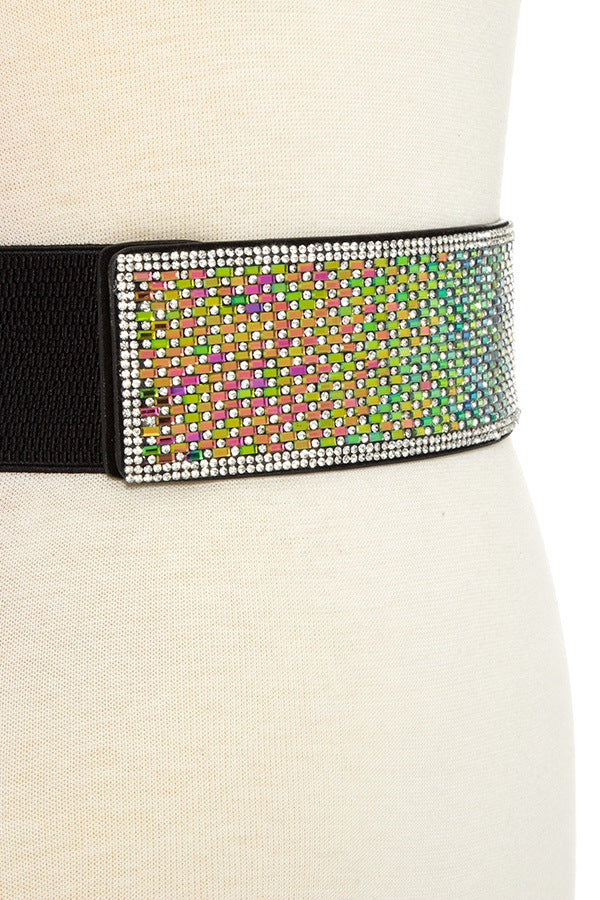 Studded detailed stretch belt