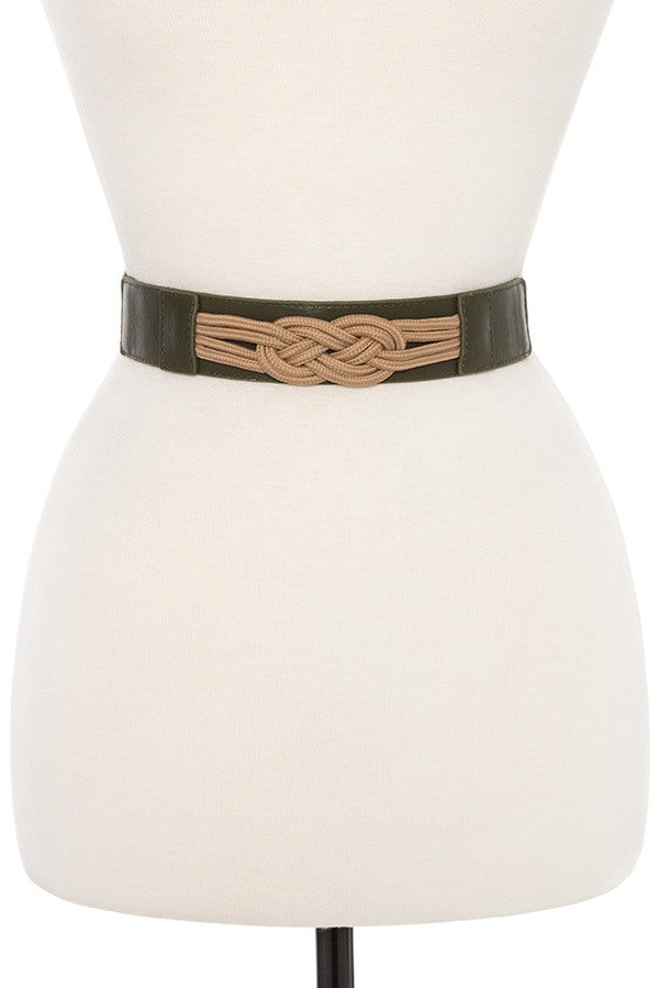 Infinity rope knot stretch belt