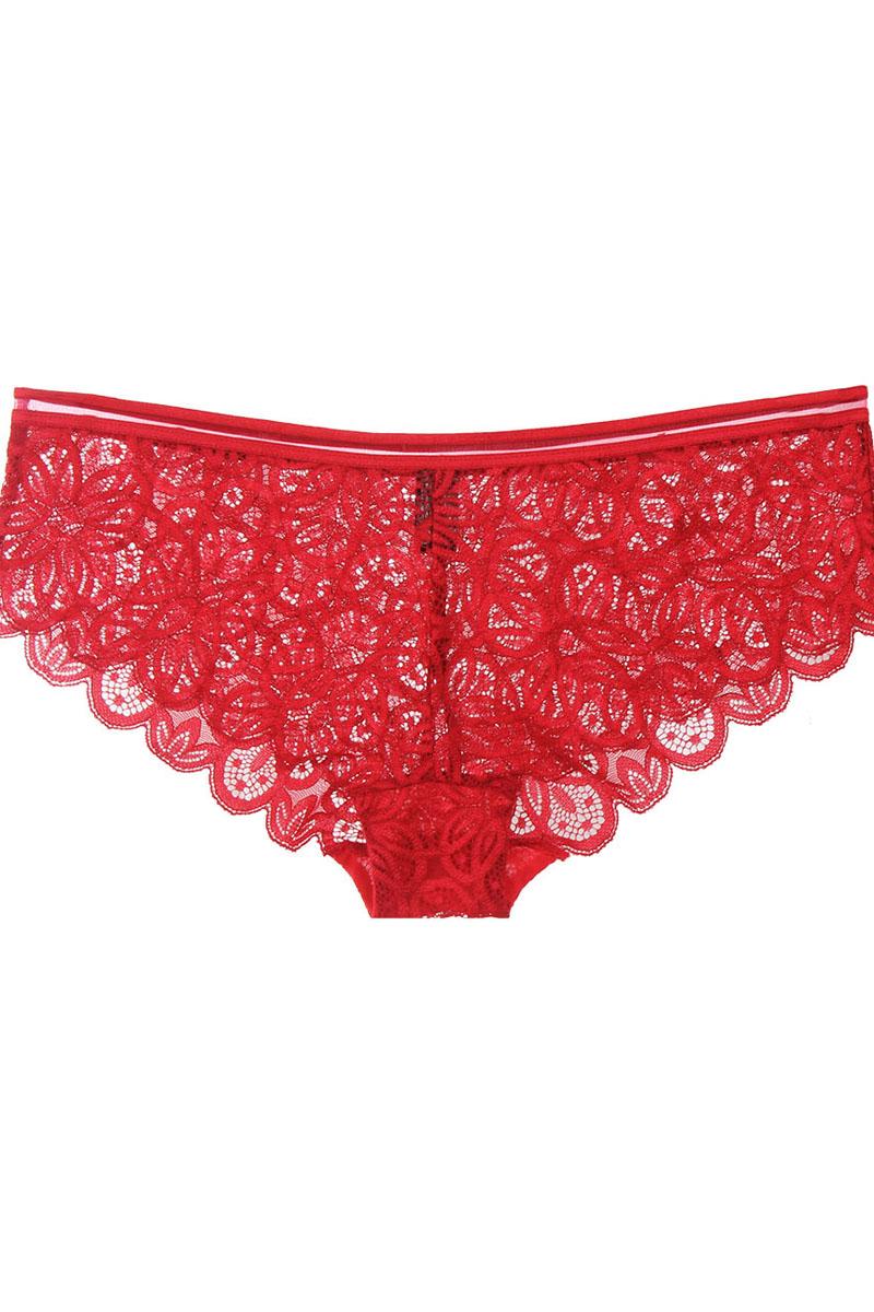 Lace bikini with mesh band