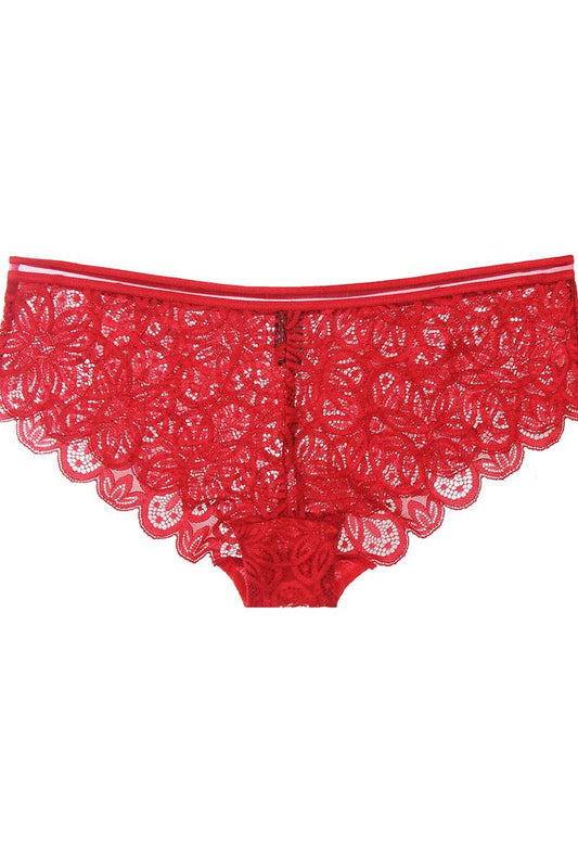 Lace bikini with mesh band